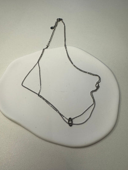 Collier En Acier Inoxydable Argenté