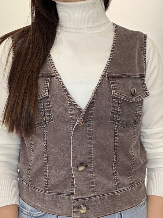 Gilet Marron Sans Manches