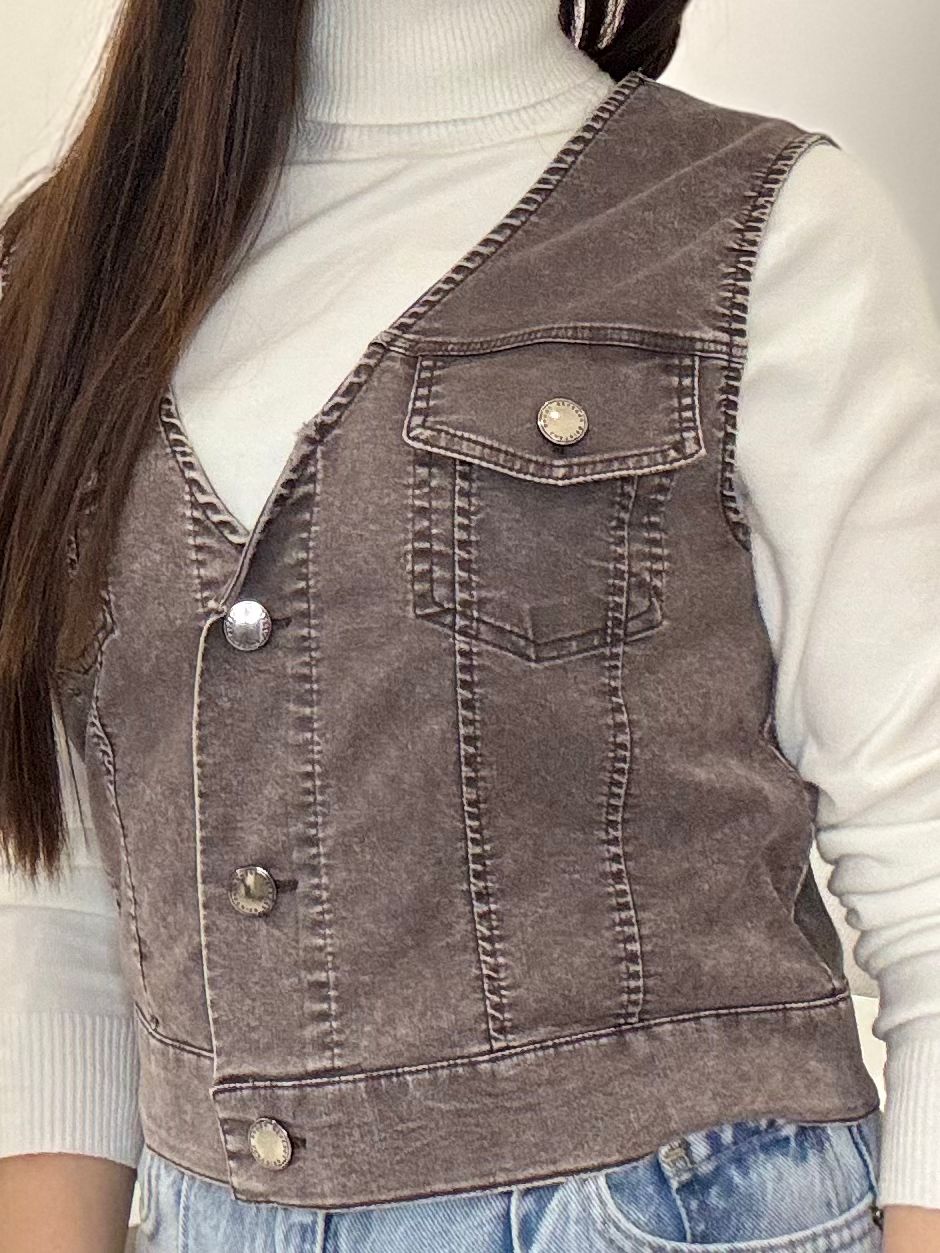 Gilet Marron Sans Manches