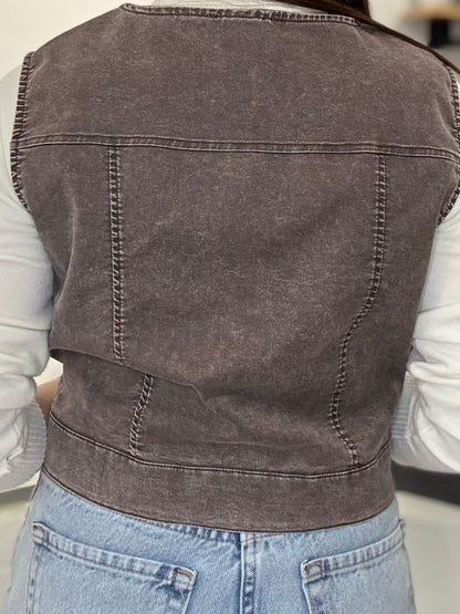 Gilet Marron Sans Manches