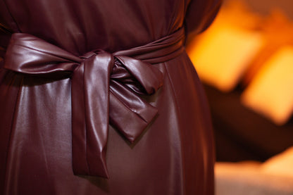 Robe Mira Cuir Bordeaux