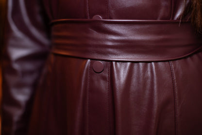 Robe Mira Cuir Bordeaux